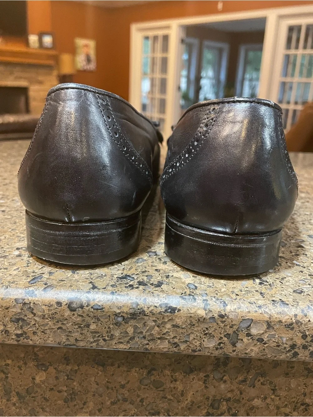 Stanley Blacker Smart Casual Italian Black Leather Kiltie Tassel Loafers Sz 9.5
